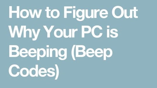 Coduri sonore de eroare la PC (beep codes)