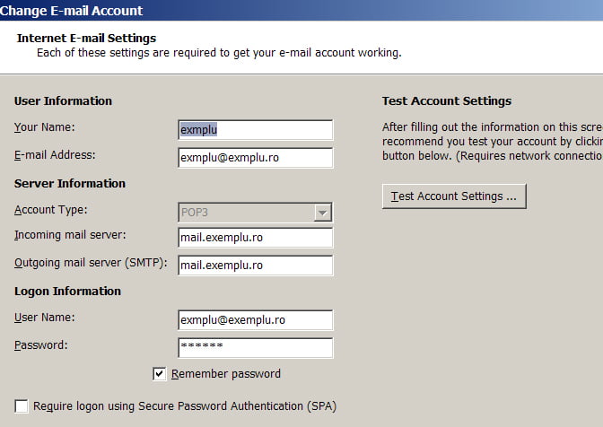 Migrarea contului de Microsoft Outlook