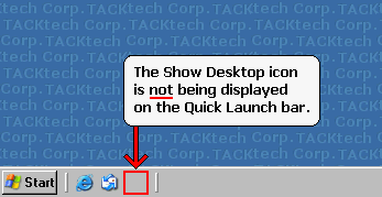 Cum pun inapoi butonul de Show Desktop